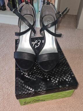 Guess Black Strappy Open-Toe Heels